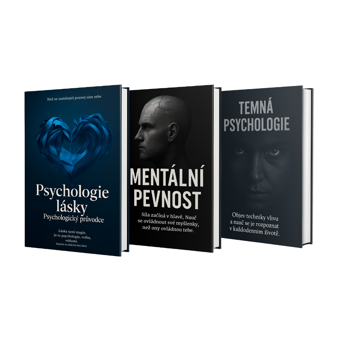 SADA TŘÍ E-KNIH – MENTÁLNÍ PEVNOST + TEMNÁ PSYCHOLOGIE + PSYCHOLOGIE LÁSKY